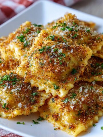 Air Fryer Ravioli with Parmesan Crunch