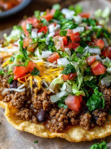 Copycat Navajo Taco with Ground Beef and Beans