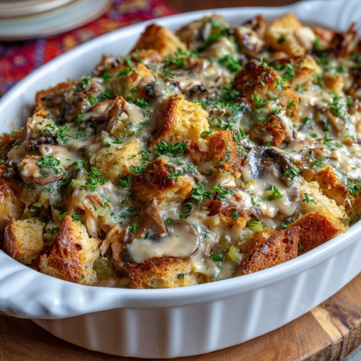 Chicken and Stuffing Casserole with Creamy Sauce