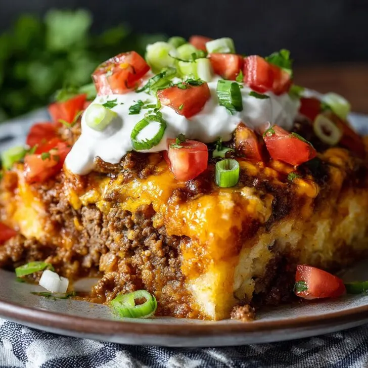Low Carb Taco Casserole with Sour Cream