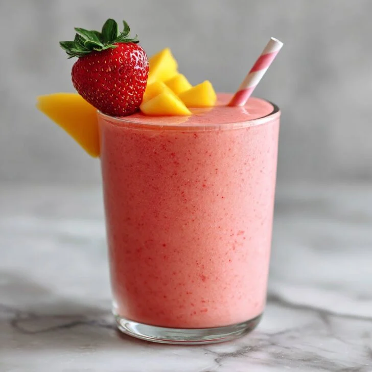 Strawberry Mango Smoothie with Greek Yogurt