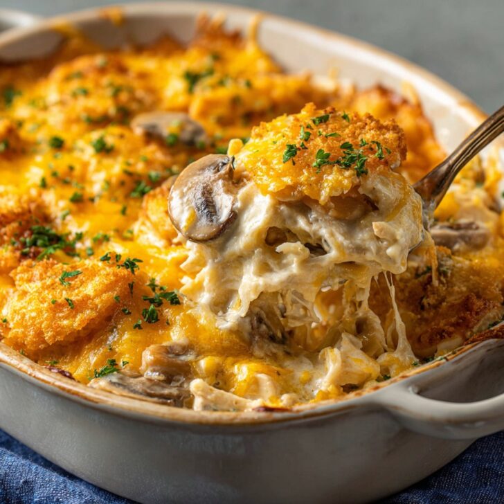 Creamy Chicken Casserole with Cheese Top