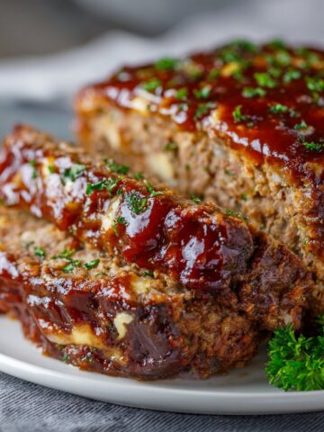 Classic Meatloaf with Tangy Glaze on Top