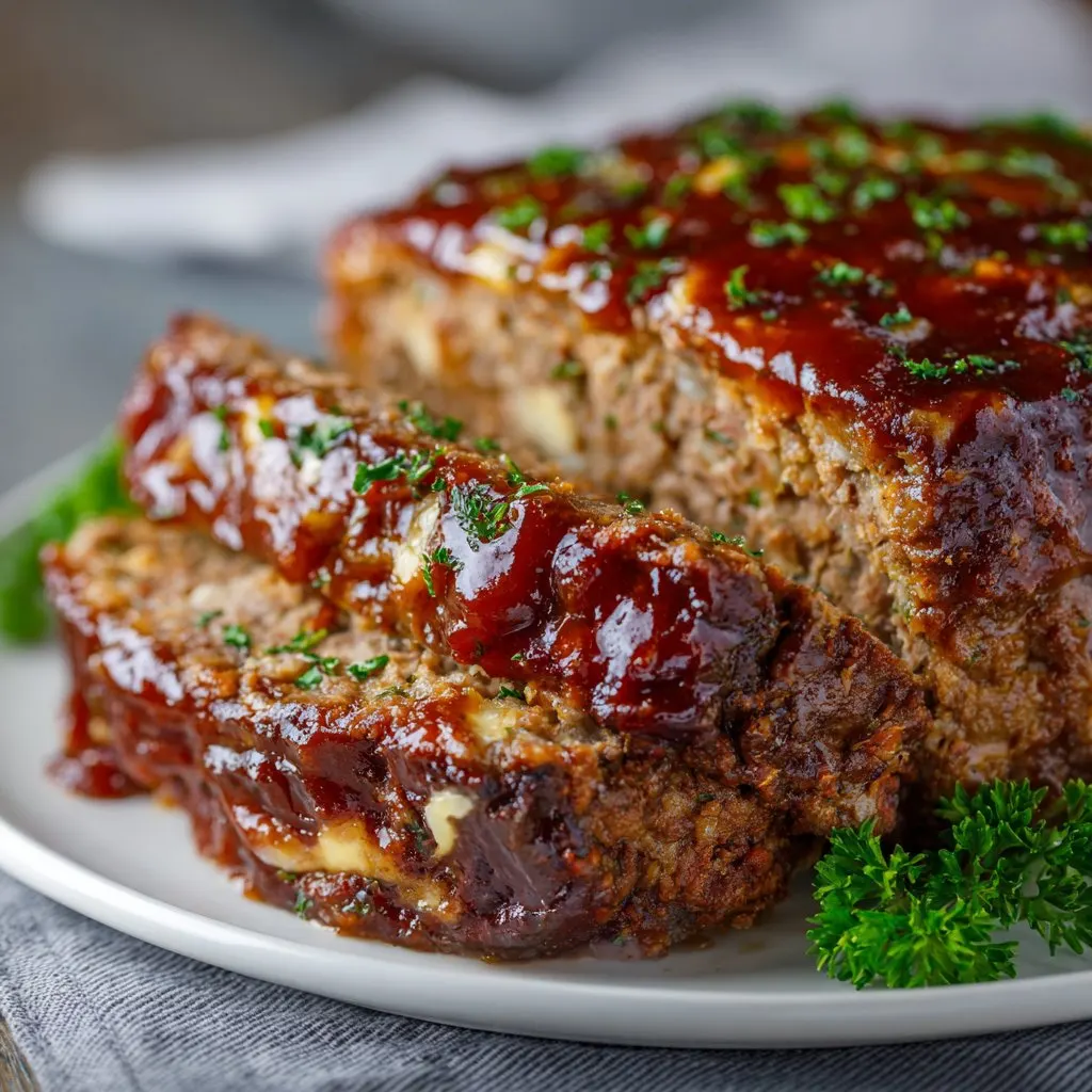 Classic Meatloaf with Tangy Glaze on Top