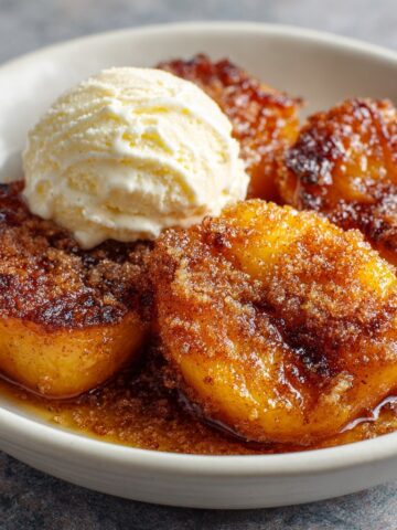 Cinnamon Sugar Baked Peaches for Dessert