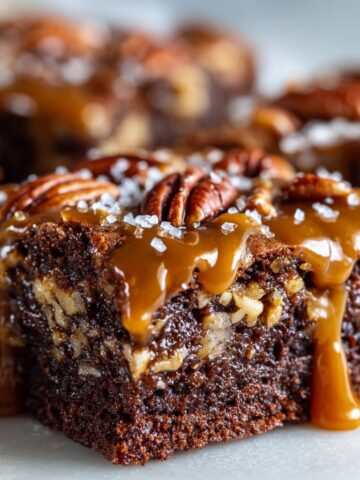 Easy Turtle Brownies with Caramel & Pecans