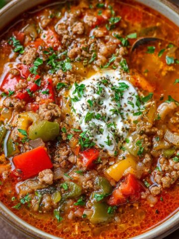 Stuffed Pepper Soup with Ground Turkey – Cozy & Healthy