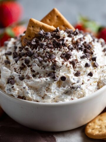 Chocolate Chip Cheesecake Dip – No Bake Dessert Idea