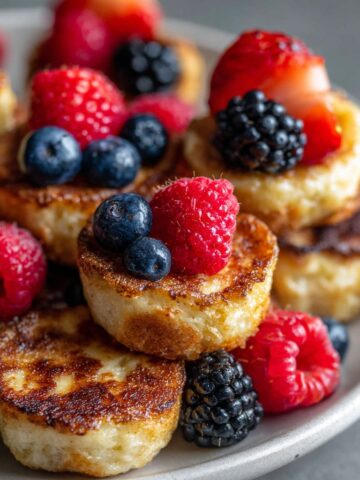 Low Carb Pancake Bites with Berries