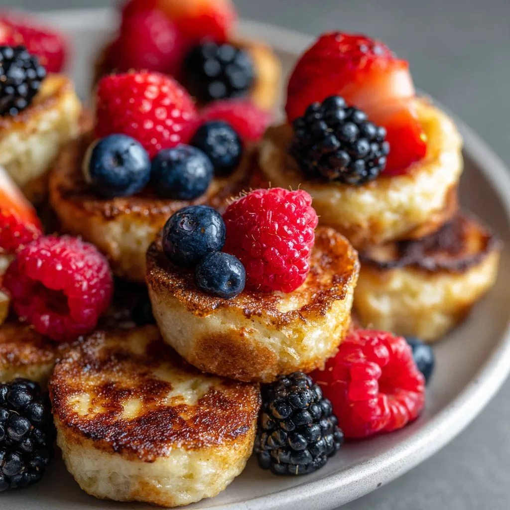 Low Carb Pancake Bites with Berries