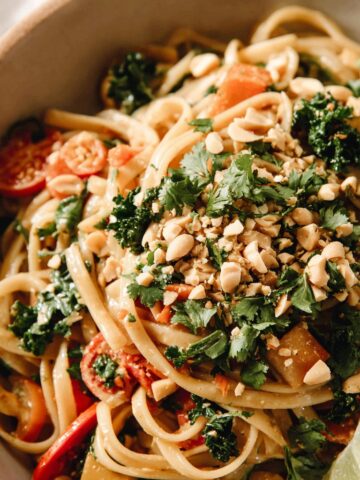 Vegetarian Thai Peanut Noodle Bowl