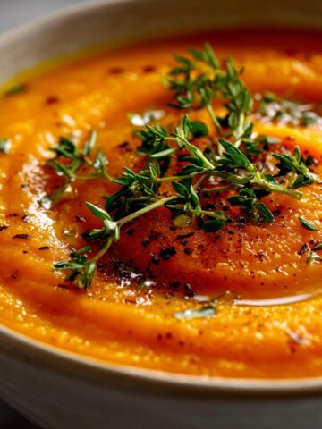 Roasted Apple Carrot Soup with Thyme