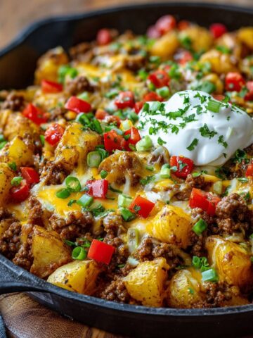 Cheesy Taco Potatoes with Ground Beef