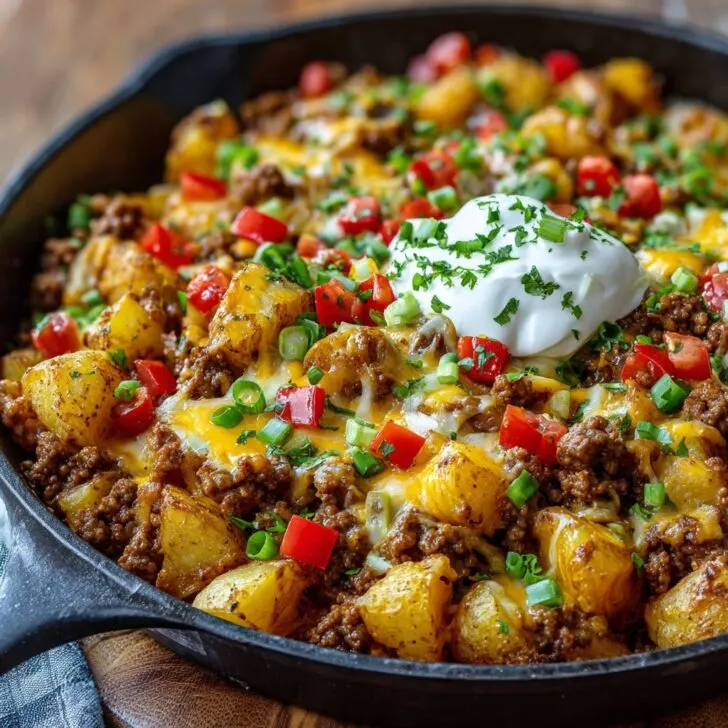 Cheesy Taco Potatoes with Ground Beef