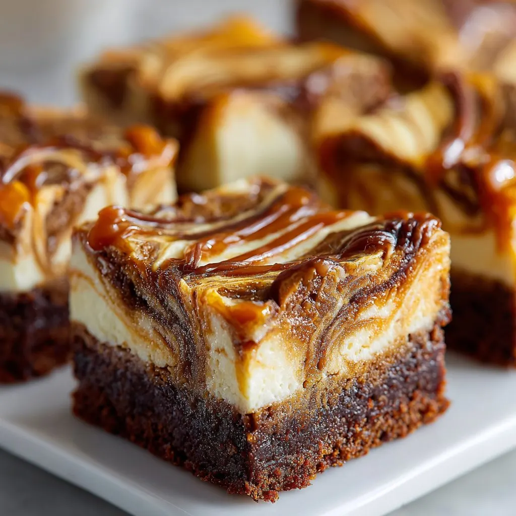 Caramel Swirl Cheesecake Brownie Bites
