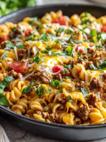 Easy Cheeseburger Pasta Skillet Dinner