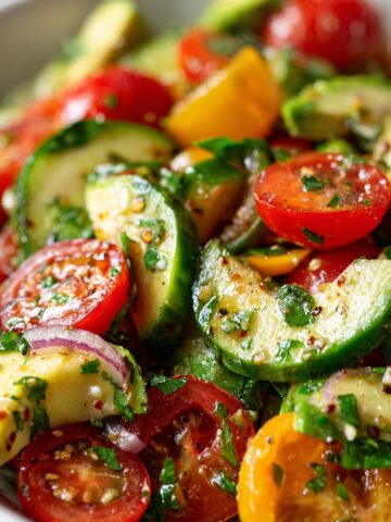 Zesty Tomato Cucumber Avocado Salad