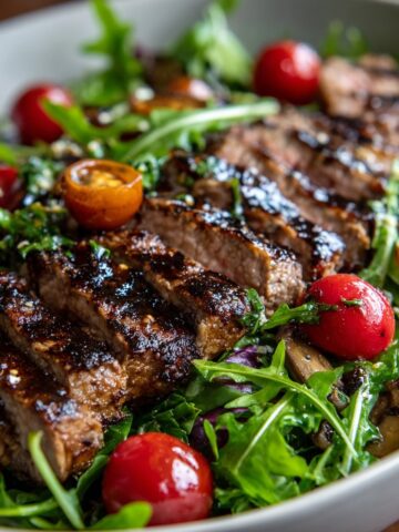 Grilled Balsamic Steak Salad with Arugula