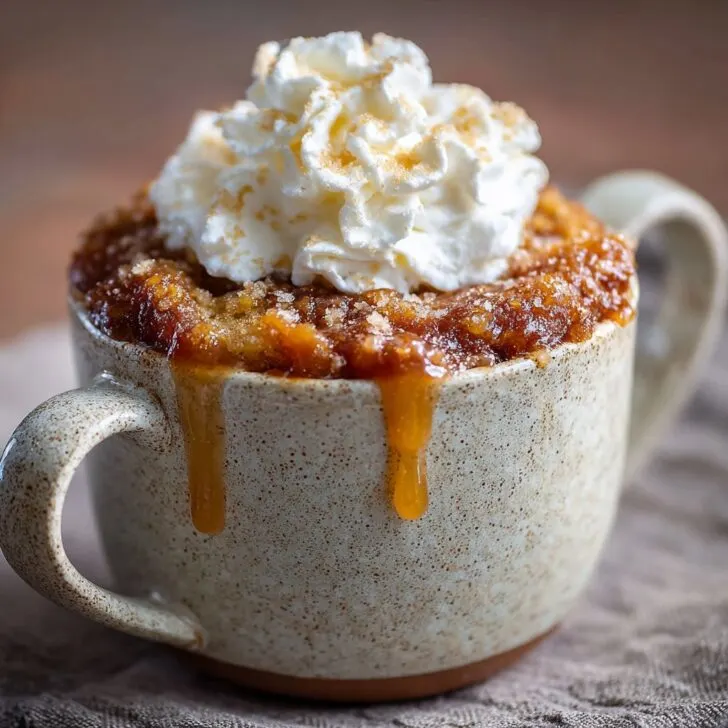 Peach Cobbler Mug Cake (Microwave Friendly)