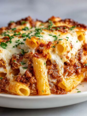 Three Cheese Baked Ziti Casserole