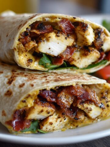 Honey Mustard Chicken Wraps with Bacon