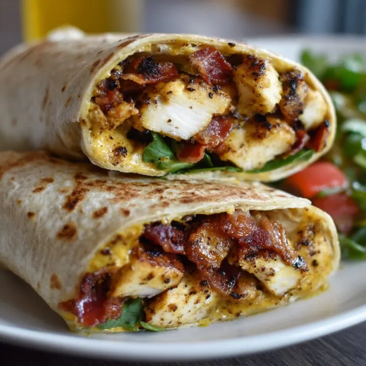 Honey Mustard Chicken Wraps with Bacon