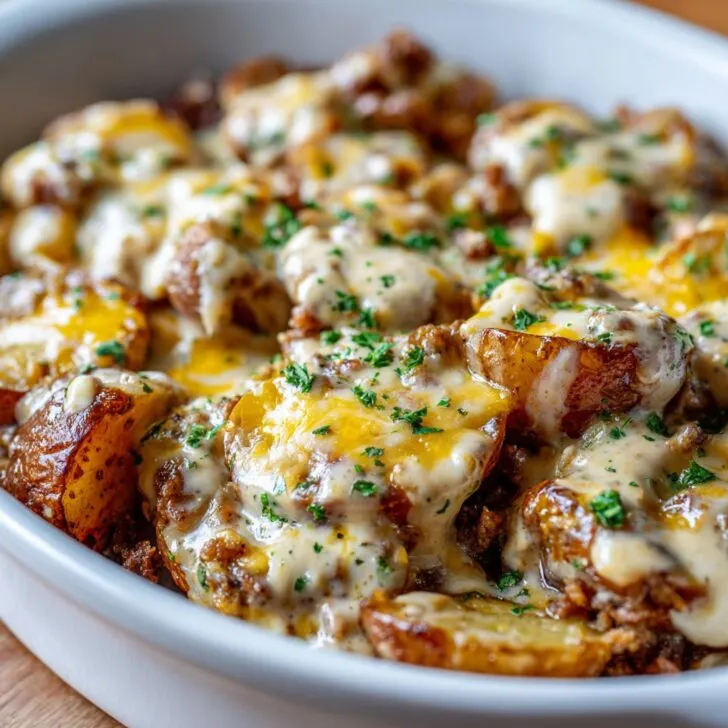 Cheesy Mississippi Mud Potatoes (Baked)