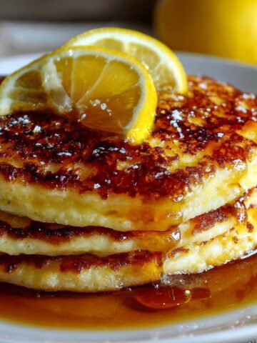 Lemon Ricotta Pancakes with Syrup