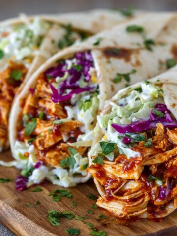 BBQ Chicken Coleslaw Wraps (Easy!)