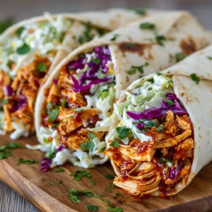 BBQ Chicken Coleslaw Wraps (Easy!)