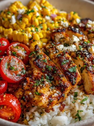 Street Corn Chicken and Rice Bowl