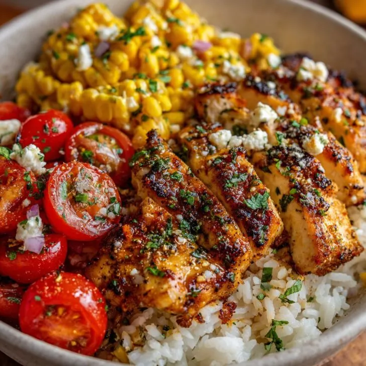 Street Corn Chicken and Rice Bowl