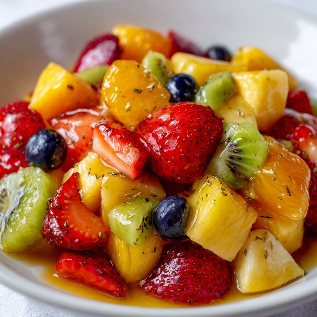 Tropical Fruit Salad with Honey Lime Glaze