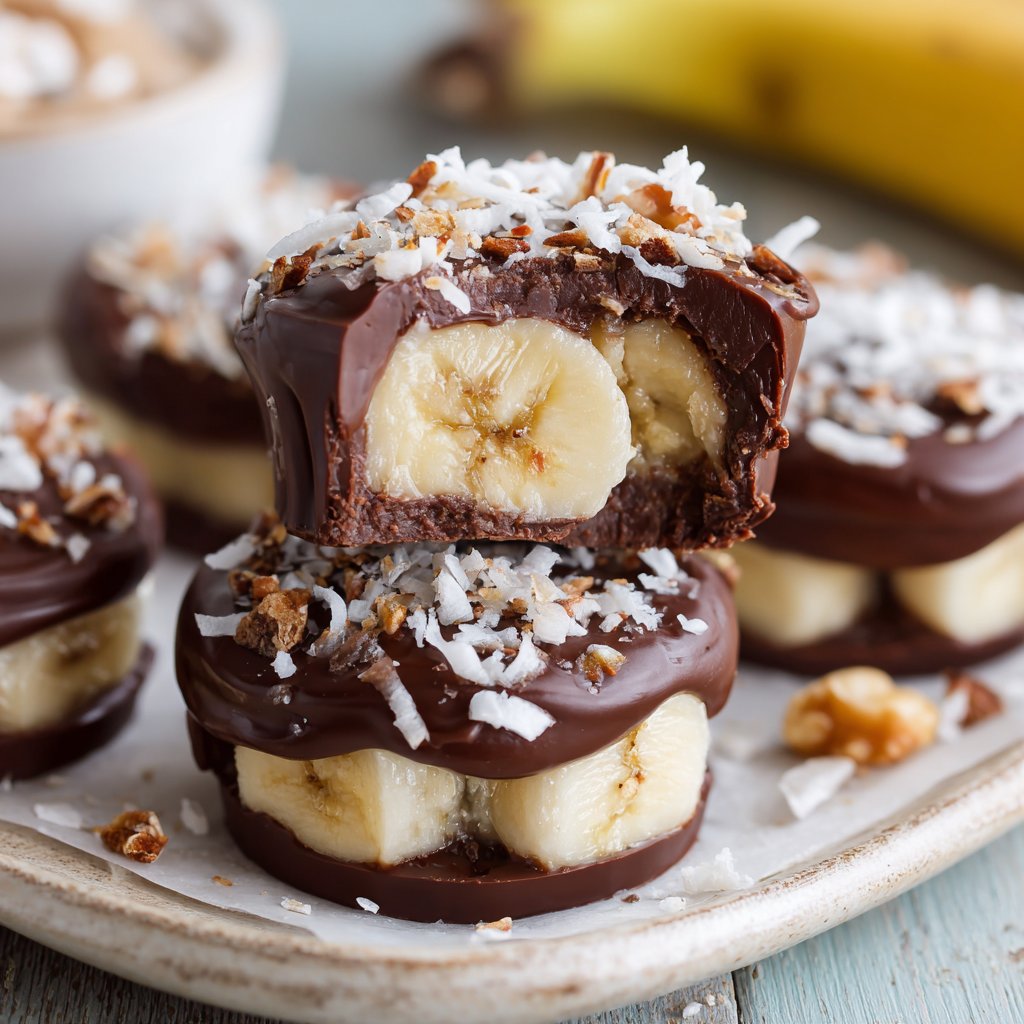 Frozen Banana Chocolate Bites