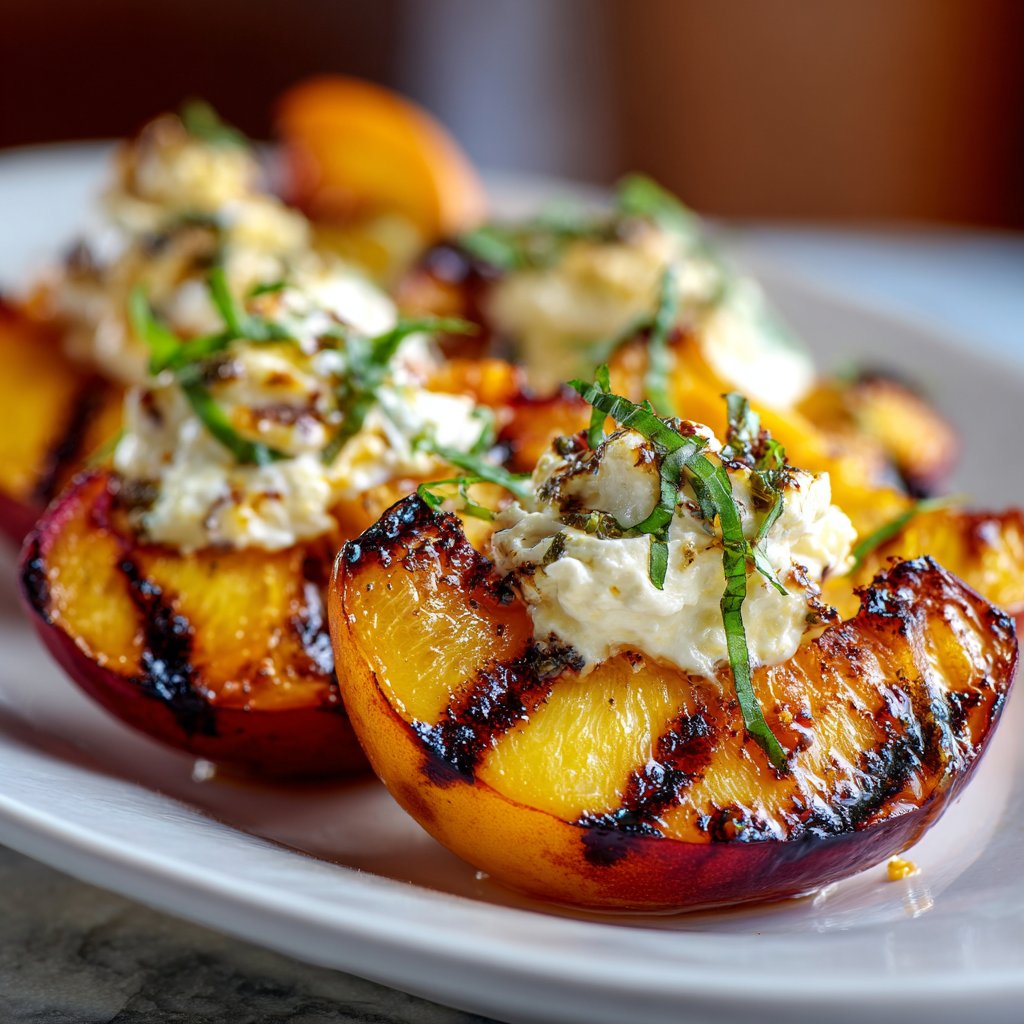 Grilled Peaches with Honey Mascarpone