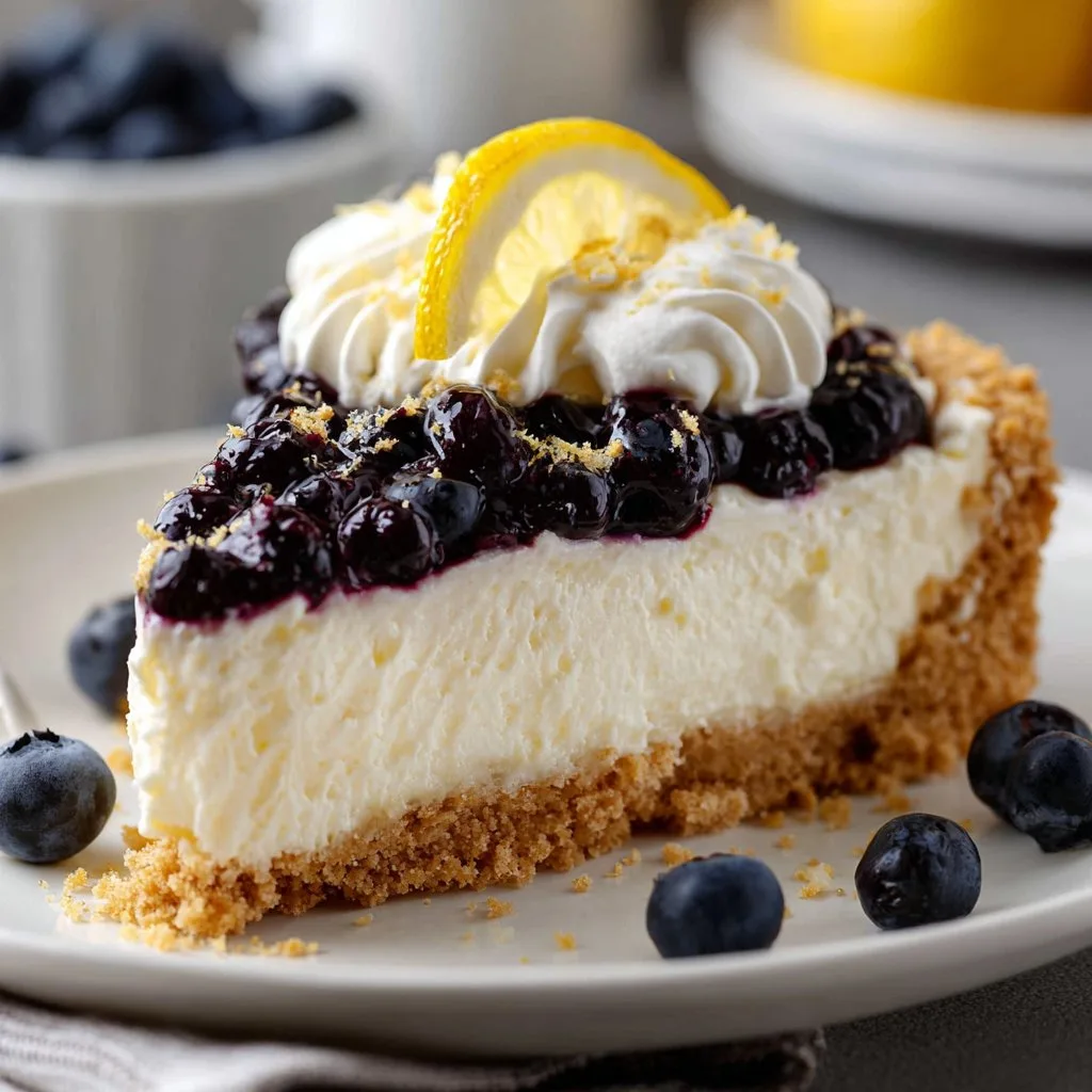 Lemon Blueberry No-Bake Cheesecake
