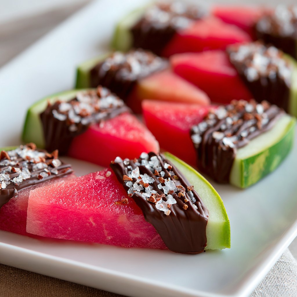 Chocolate Dipped Watermelon Slices