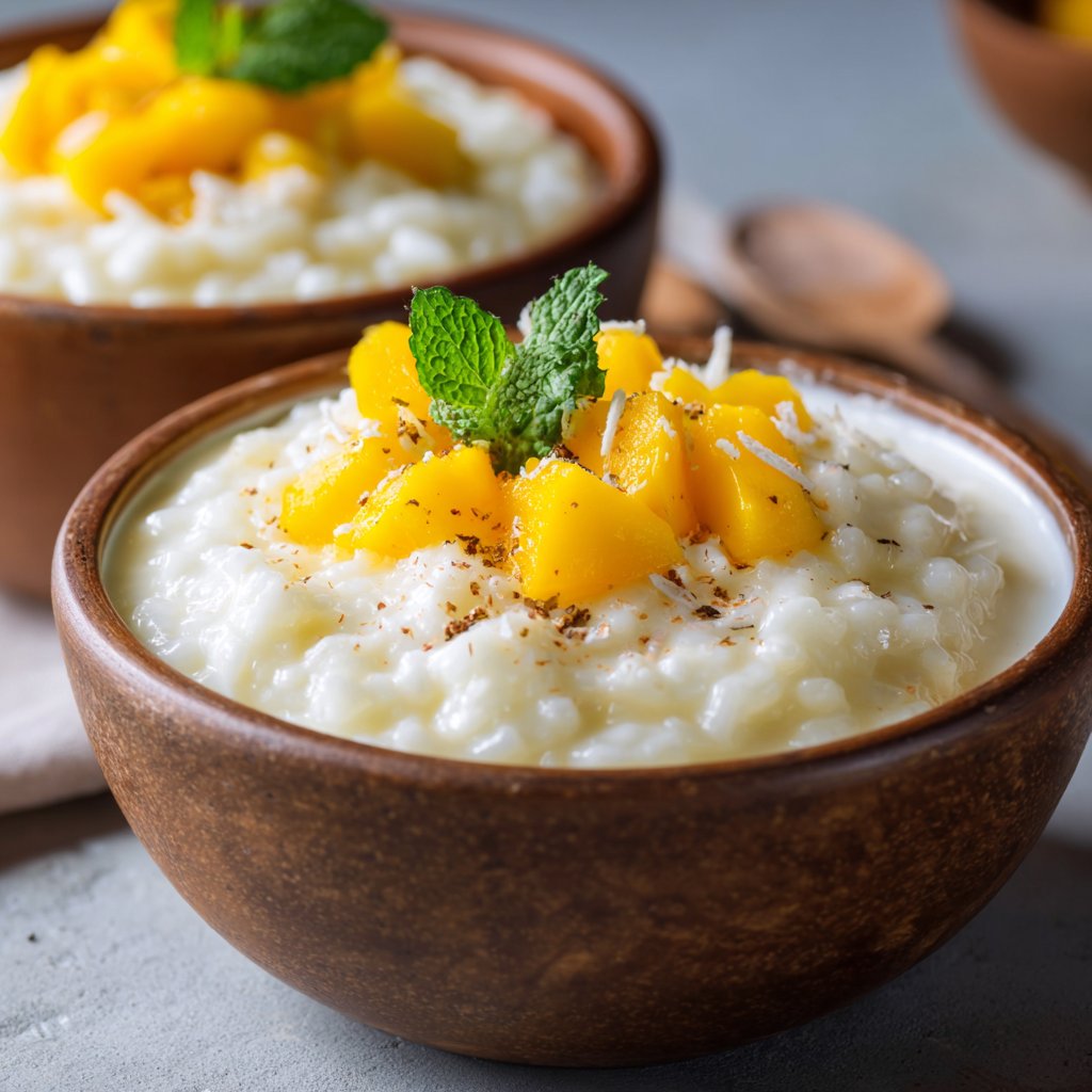 Tropical Rice Pudding with Mango