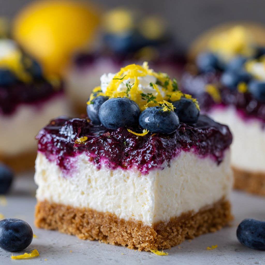 Blueberry Cheesecake Bars with Lemon Zest You’ll Love Blueberry Cheesecake Bars with Lemon Zest