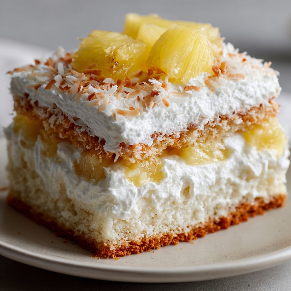 No-Bake Coconut Cloud Cake with Pineapple No-Bake Coconut Cloud Cake with Pineapple