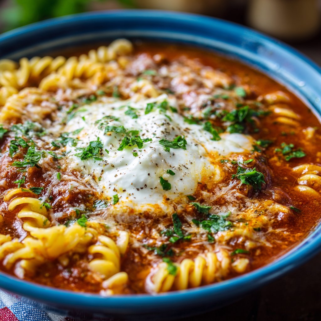 Slow Cooker Lasagna Soup with Rich Tomato Broth Slow Cooker Lasagna Soup with Rich Tomato Broth