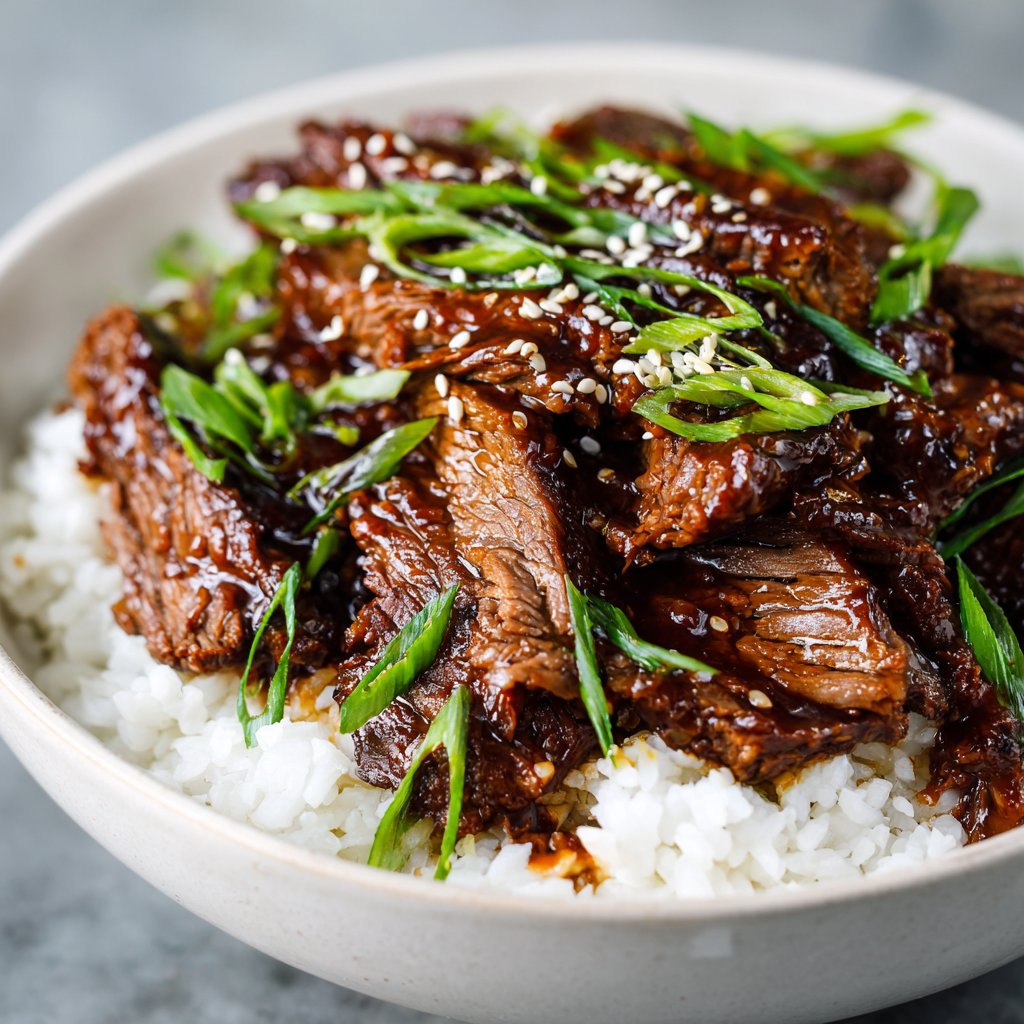 Korean Slow Cooker Beef with Sweet and Savory Glaze Korean Slow Cooker Beef with Sweet and Savory Glaze