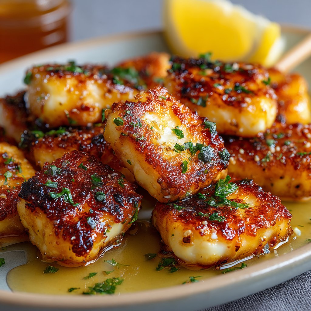 Crispy Halloumi Bites with Honey Lemon Drizzle Crispy Halloumi Bites with Honey Lemon Drizzle