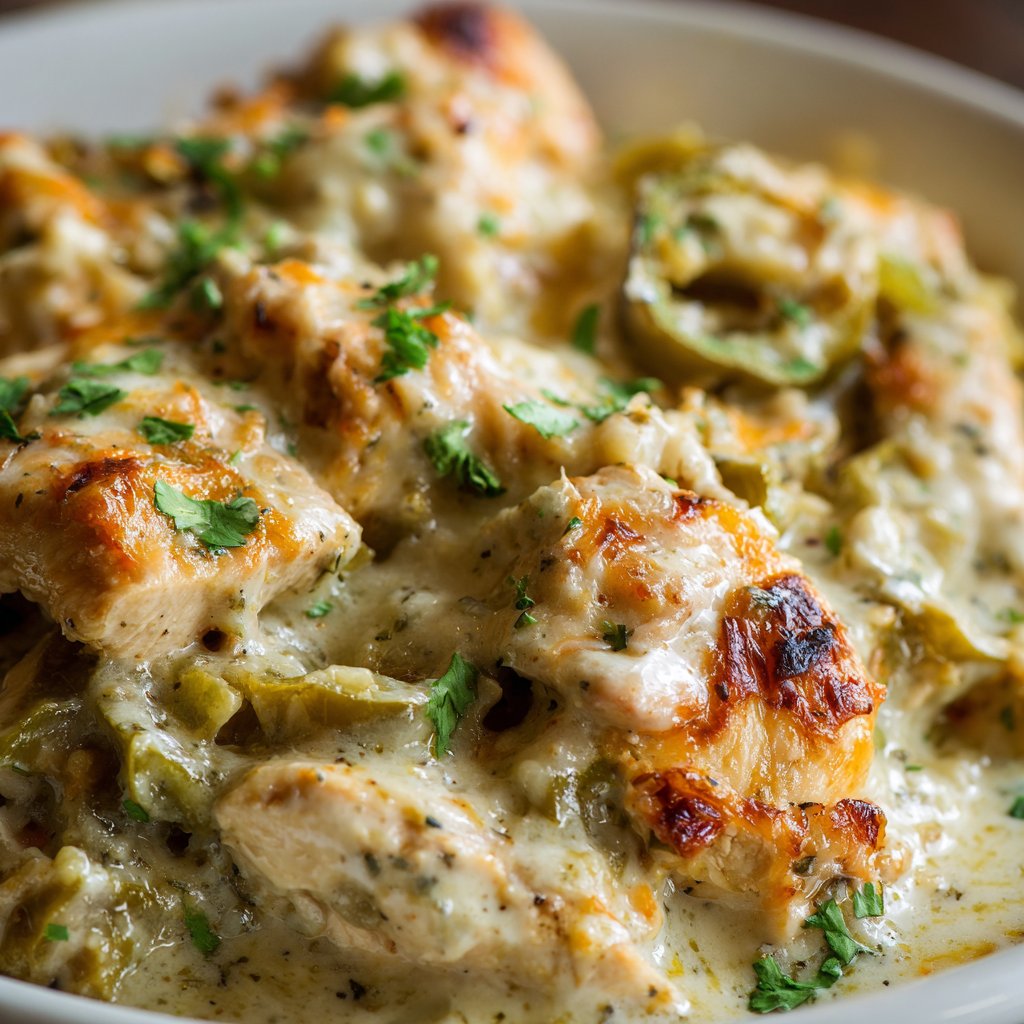 Green Chili Chicken Bake with Creamy Sauce Green Chili Chicken Bake with Creamy Sauce