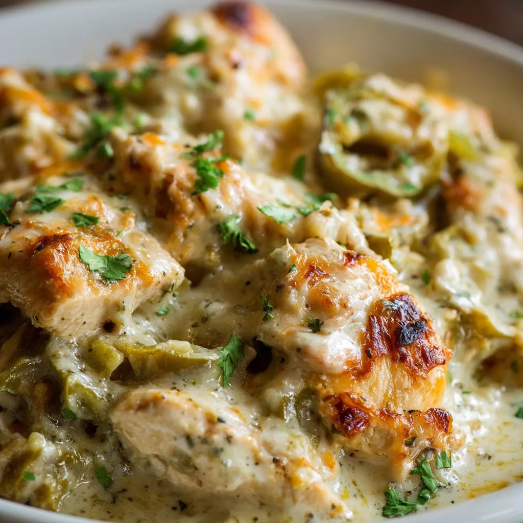 Green Chili Chicken Bake with Creamy Sauce
