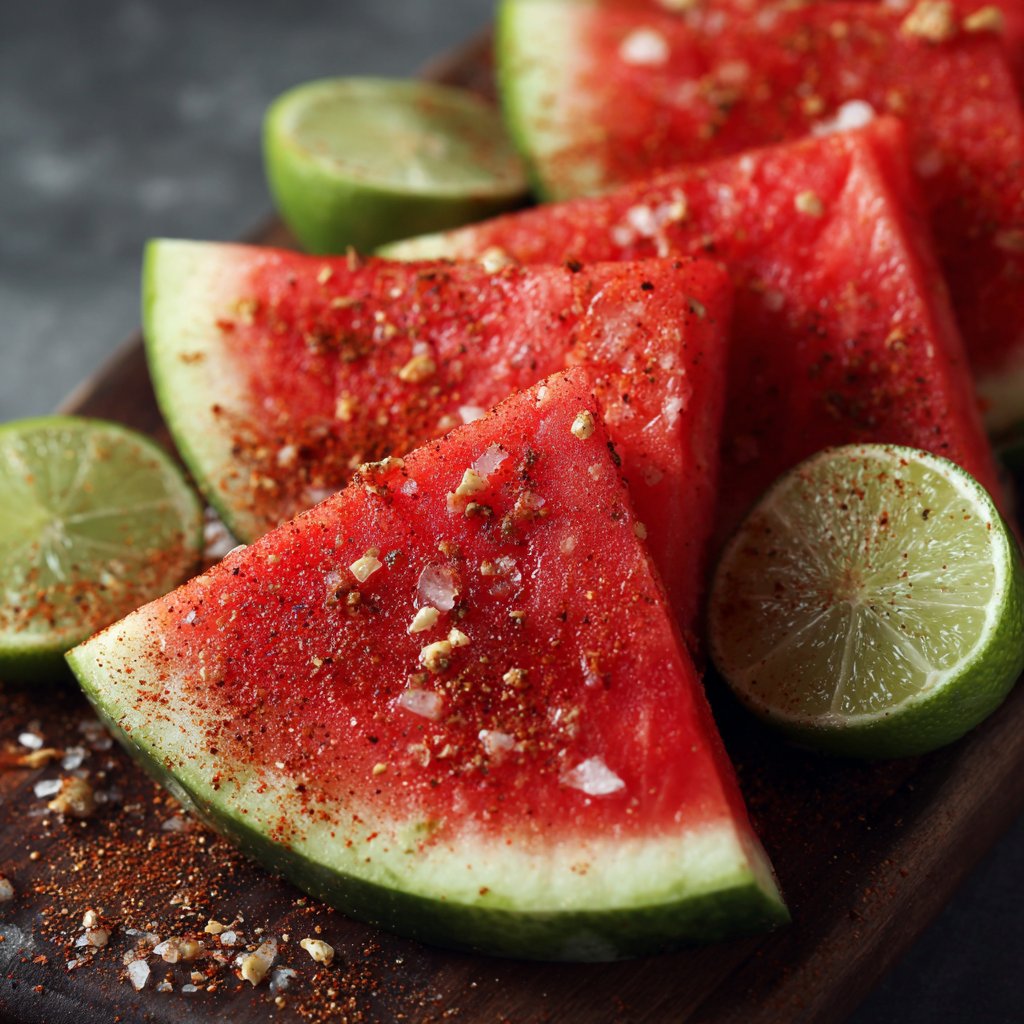 Juicy Watermelon Slices with Tajín and Lime Juicy Watermelon Slices with Tajín and Lime