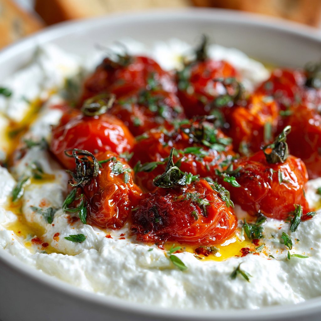 Whipped Feta Dip with Roasted Cherry Tomatoes Whipped Feta Dip with Roasted Cherry Tomatoes