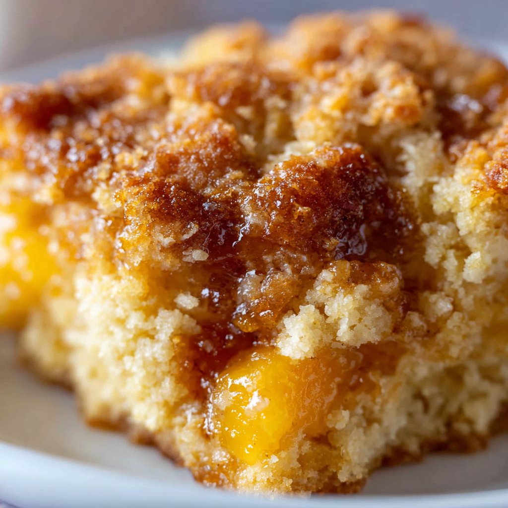 Peach Cobbler Dump Cake with Butter Cake Mix Peach Cobbler Dump Cake with Butter Cake Mix