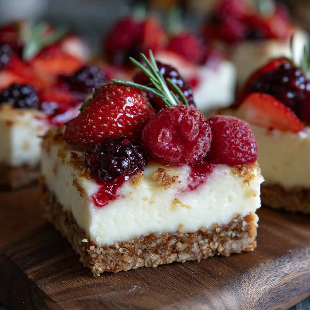 Berry Cheesecake Bars with Almond Crust Berry Cheesecake Bars with Almond Crust