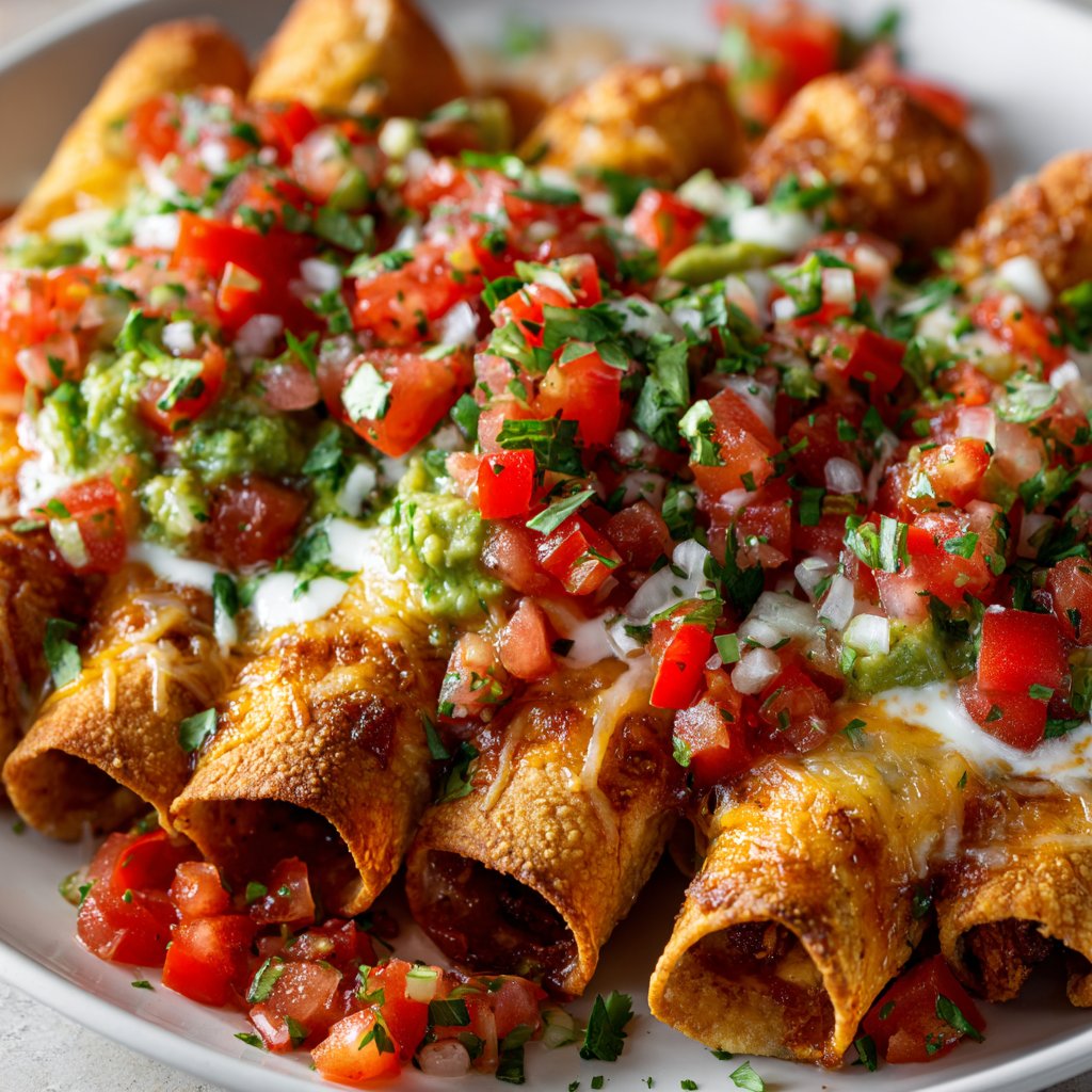 Cheesy Taquitos with Refried Beans and Salsa Cheesy Taquitos with Refried Beans and Salsa